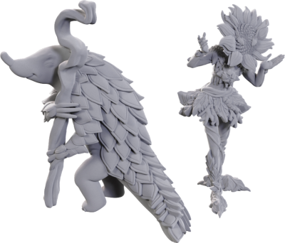 Pathfinder Deep Cuts Unpainted Miniatures: Sunflower Leshy & Fruit Leshy
