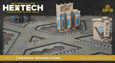 Hextech Tabletop Ready Painted Terrain: Trinity City – Highways Intersections